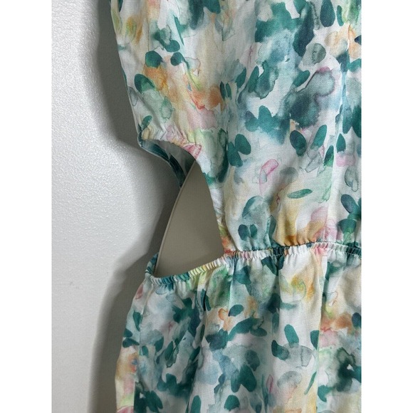 Cloth & Stone Anthropologie Womens Cutout Floral Button Front Mini Dress Size L - Picture 5 of 10